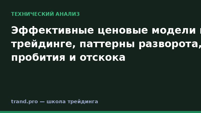 Эффективные ценовые модели в трейдинге, паттерны разворота, пробития и отскока